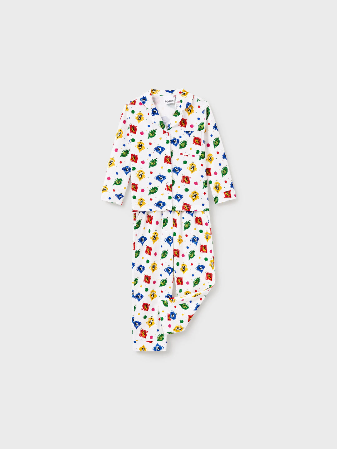 Conjunto de Pijamas de Natal para a Família com Camisetas de Harry Potter e Meias de Natal Brancas