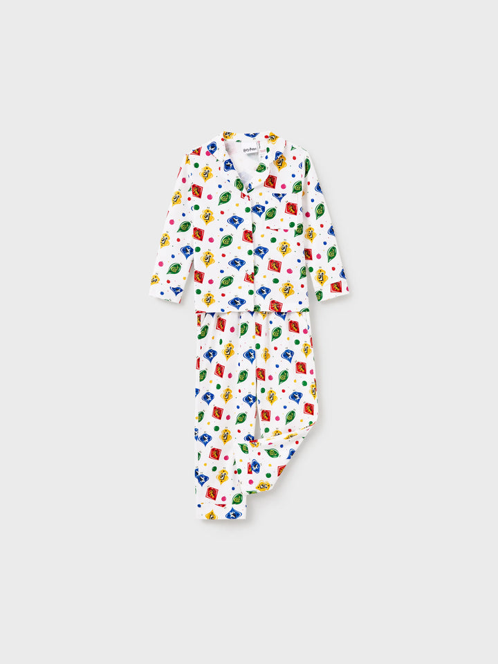 Conjunto de Pijamas de Natal para a Família com Camisetas de Harry Potter e Meias de Natal Brancas