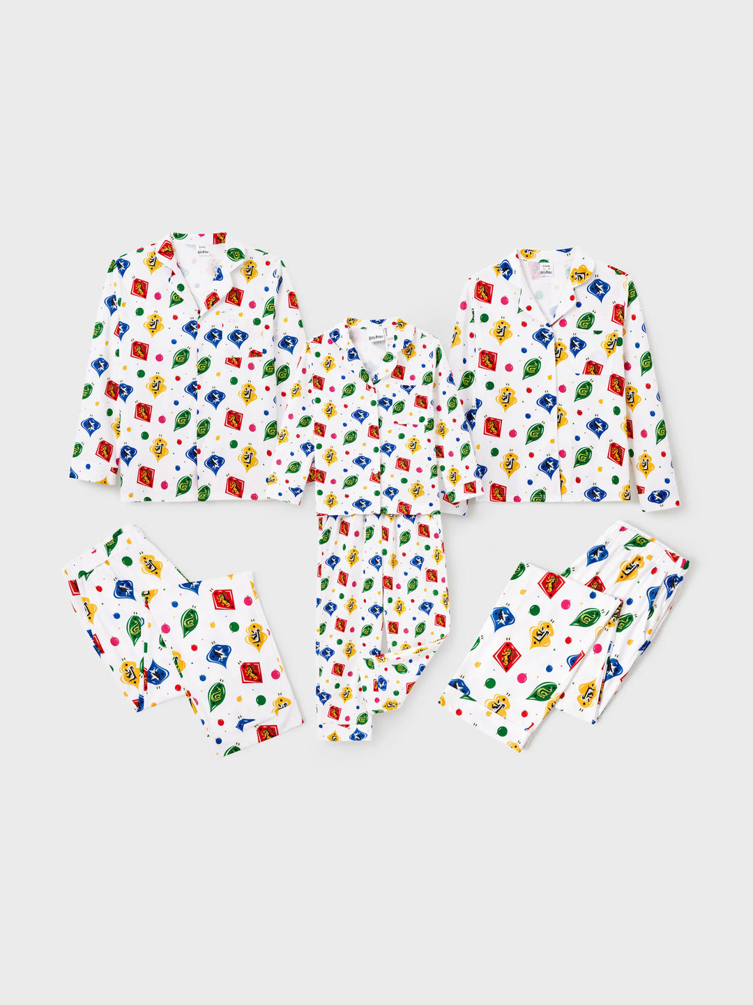 Conjunto de Pijamas de Natal para a Família com Camisetas de Harry Potter e Meias de Natal Brancas