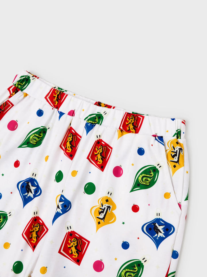 Conjunto de Pijamas de Natal para a Família com Camisetas de Harry Potter e Meias de Natal Brancas