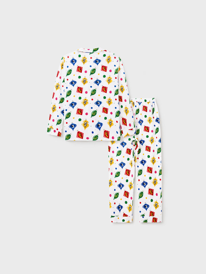 Conjunto de Pijamas de Natal para a Família com Camisetas de Harry Potter e Meias de Natal Brancas