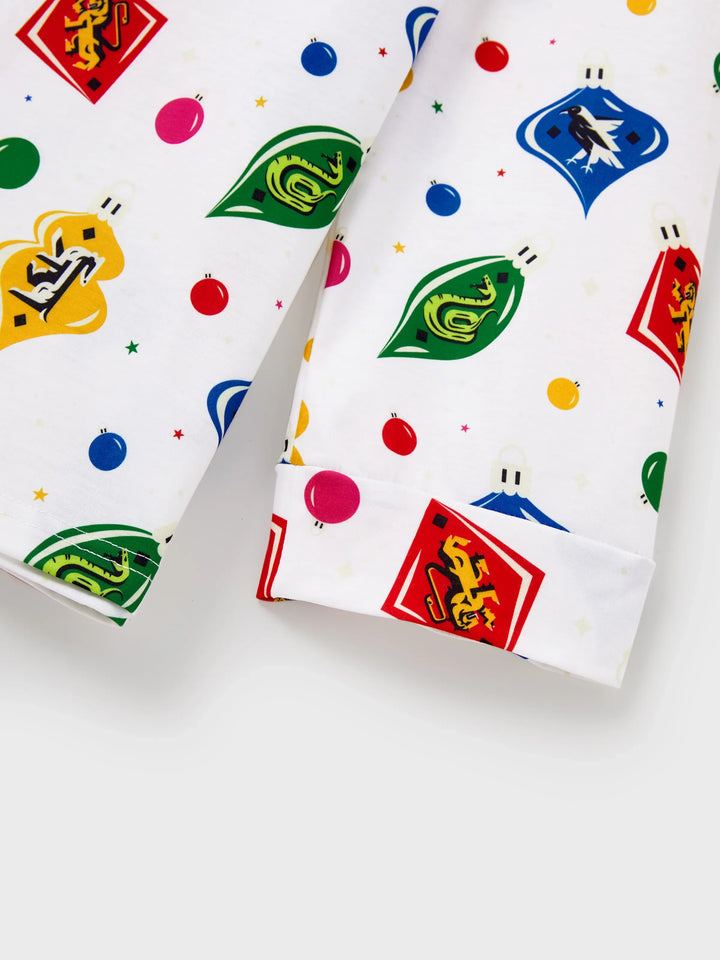 Conjunto de Pijamas de Natal para a Família com Camisetas de Harry Potter e Meias de Natal Brancas