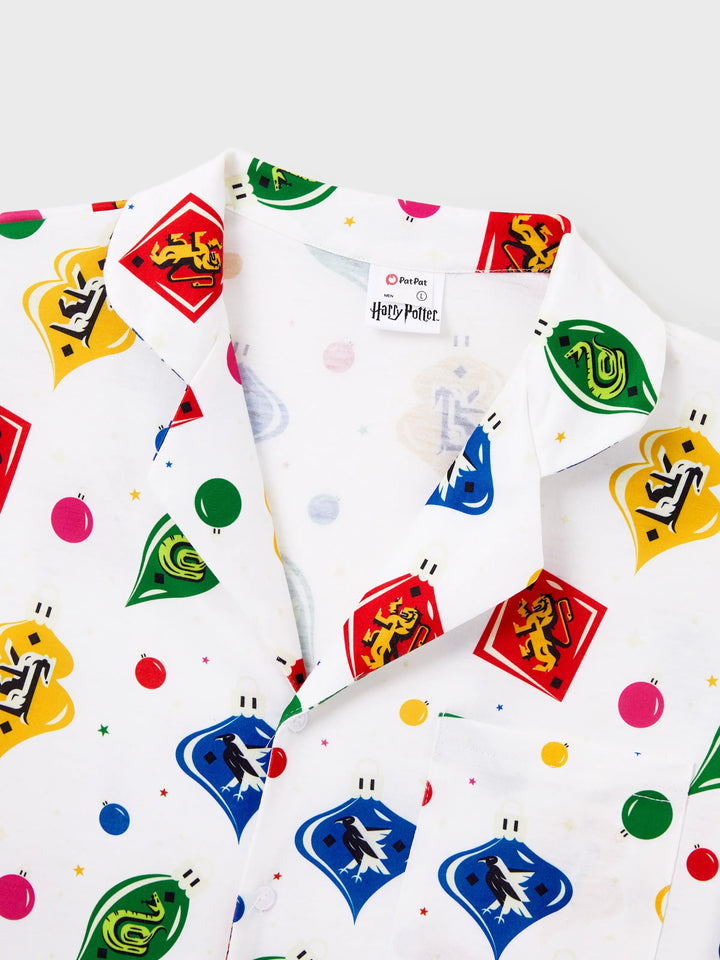 Conjunto de Pijamas de Natal para a Família com Camisetas de Harry Potter e Meias de Natal Brancas