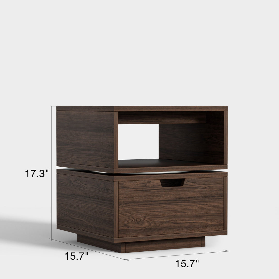 Razu Mesa de Cabeceira Giratória Quadrada de 2 Níveis