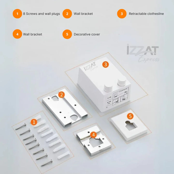 Varal Retrátil Invisível de Aço inox - Tazzi