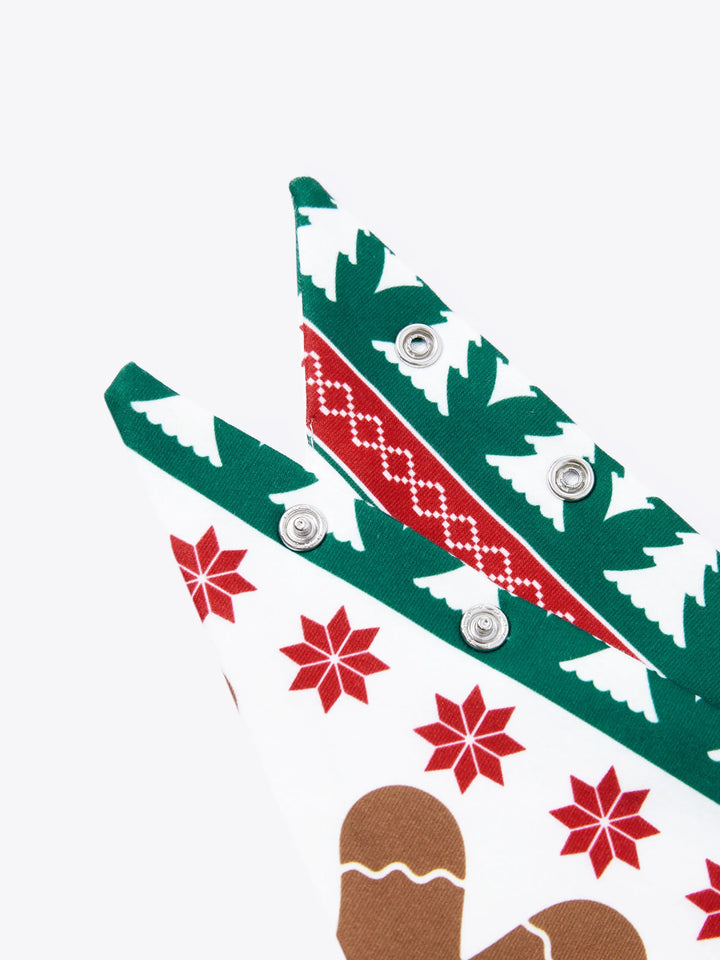 Conjunto de Pijamas Igualitários para a Família no Natal - Pijamas com Estampa de Gengibre e Plaid Temática de Natal, Inclui Meias de Natal - Vermelho