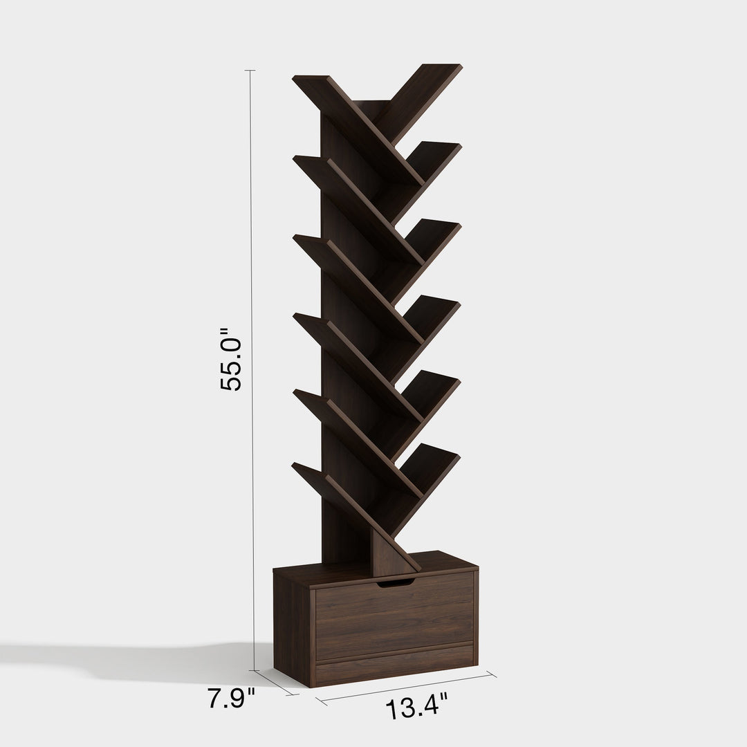 Estante Vertical em Forma de Árvore Razu com Armário de Armazenamento