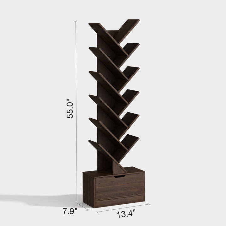 Estante Vertical em Forma de Árvore Razu com Armário de Armazenamento