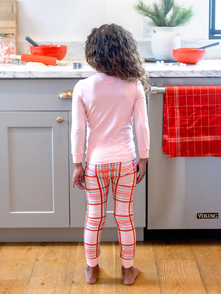 Conjunto de Pijamas Ajustados em Algodão Orgânico Rosa Barbie Christmas Mommy