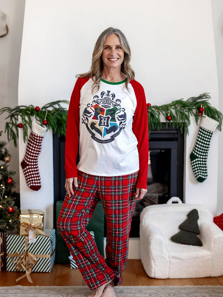Conjunto de Pijamas em Fleeces para Famílias Harry Potter para o Natal com Meias de Natal Vermelhas