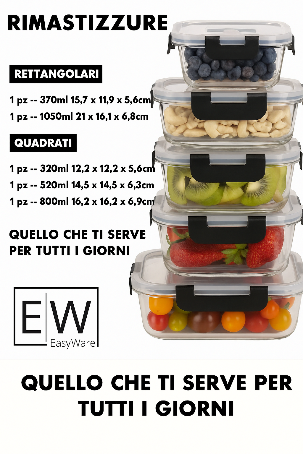 Kit per Barattoli di Vetro Ermetici