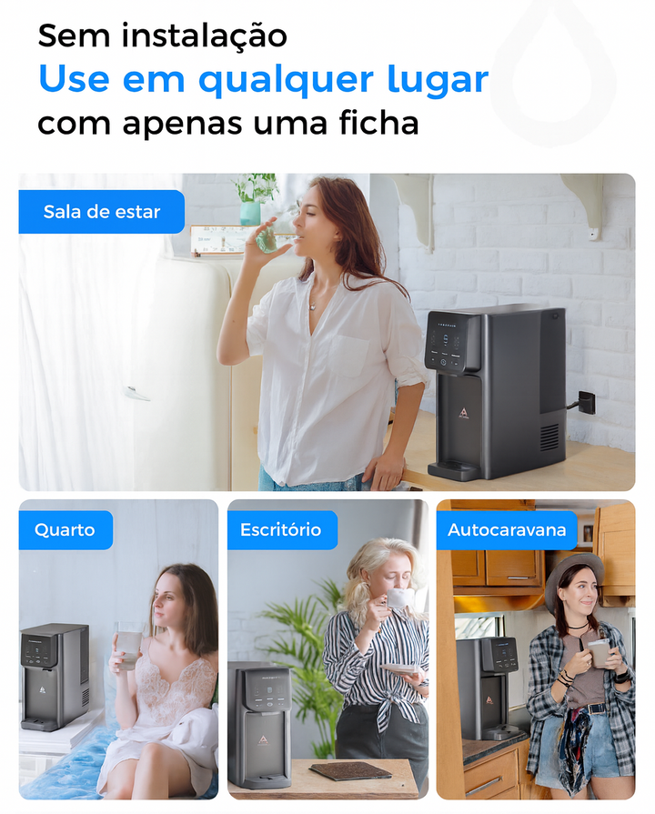 Dispensador de Água Fria com Filtro e Design Compacto