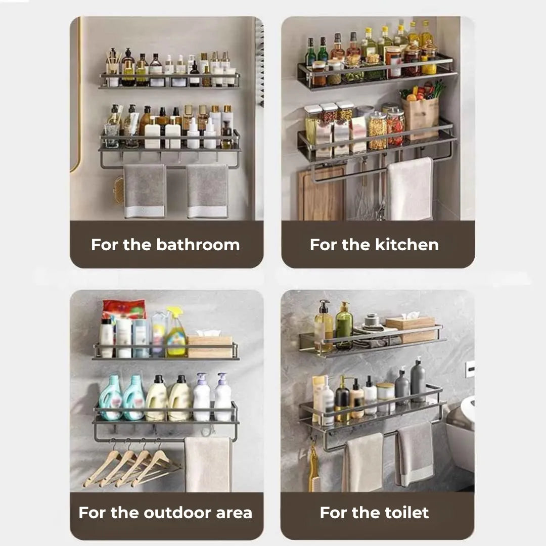 Prateleira Fixa Para Banheiro em Alumínio - Tazzi