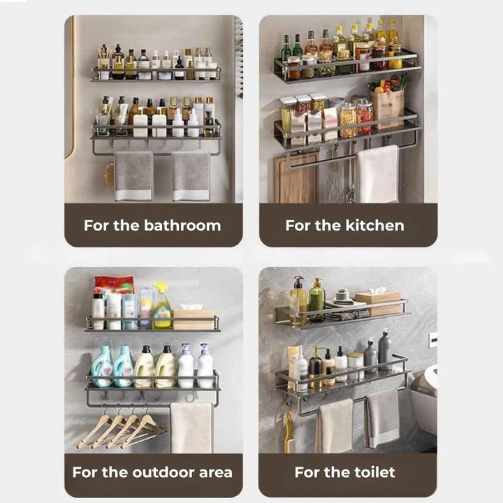 Prateleira Fixa Para Banheiro em Alumínio - Tazzi