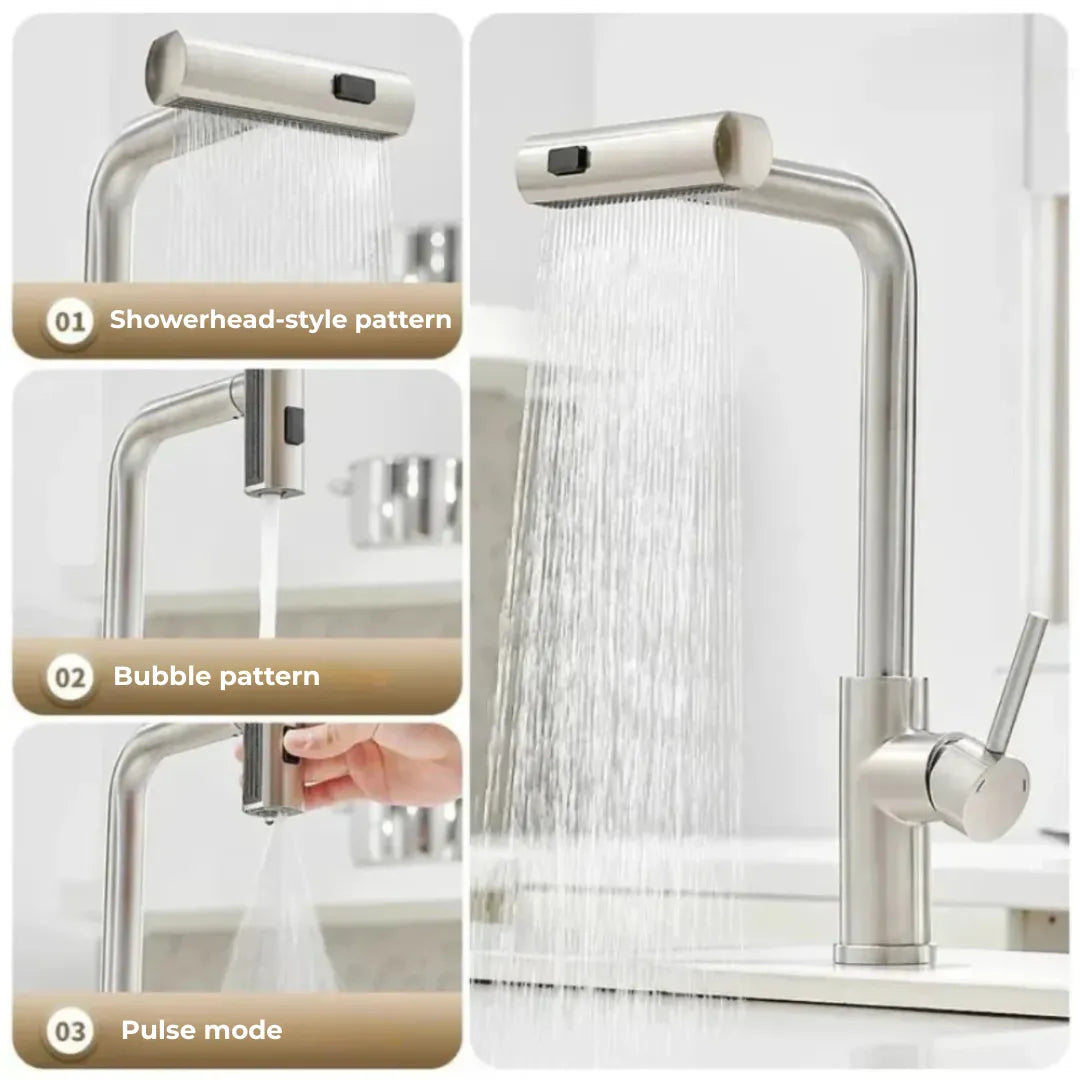 Torneira Cascata Flexível Multifuncional para Cozinha - Tazzi