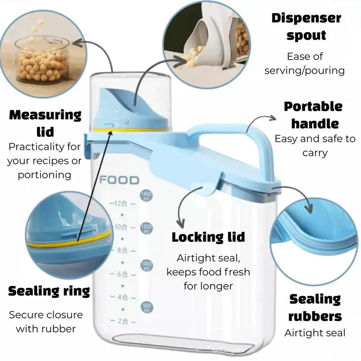 Kit Pote Hermético Premium Copo Medidor - Tazzi