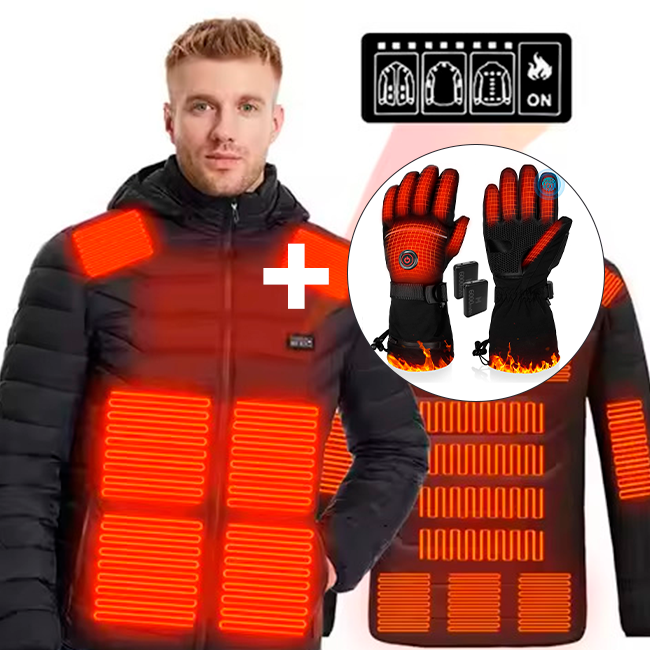 Kit Térmico Inverno Pro — Casaco + Luvas com Aquecimento Integrado