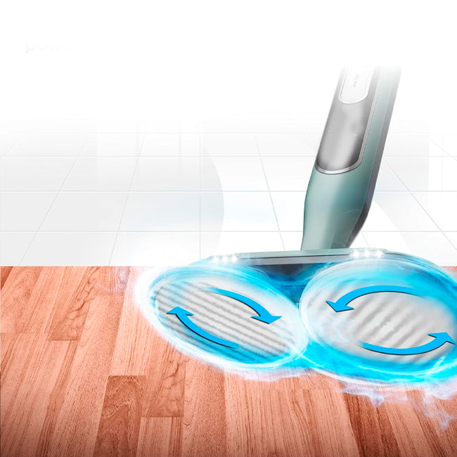 Esfregona a Vapor 2 em 1 Limpeza Profunda e Higienização de Pisos Rígidos