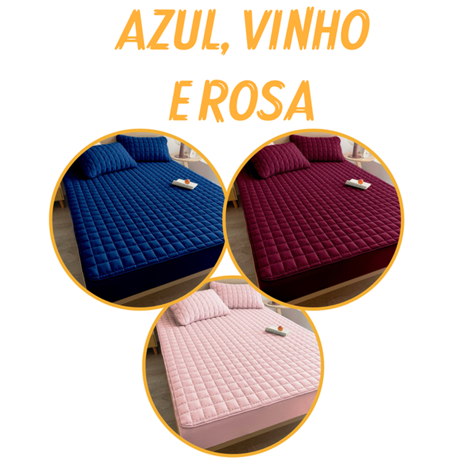 Conjunto de Lençóis Impermeável Premium (Capa + 2 Fronhas)