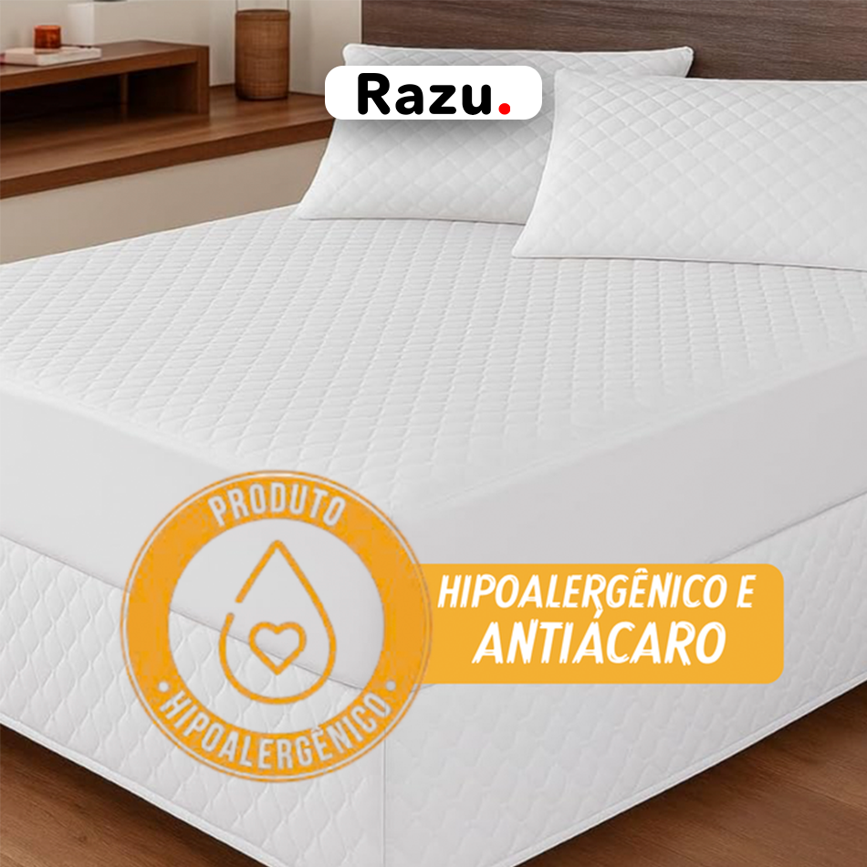 Conjunto de Lençóis Impermeável Premium (Capa + 2 Fronhas)