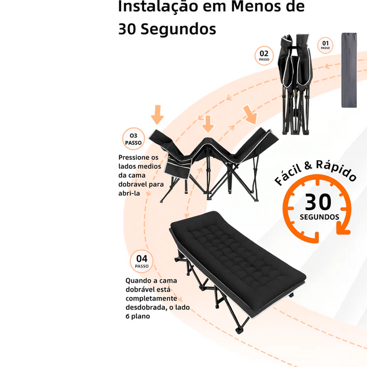 Cama Dobrável Premium com Colchão Amovível