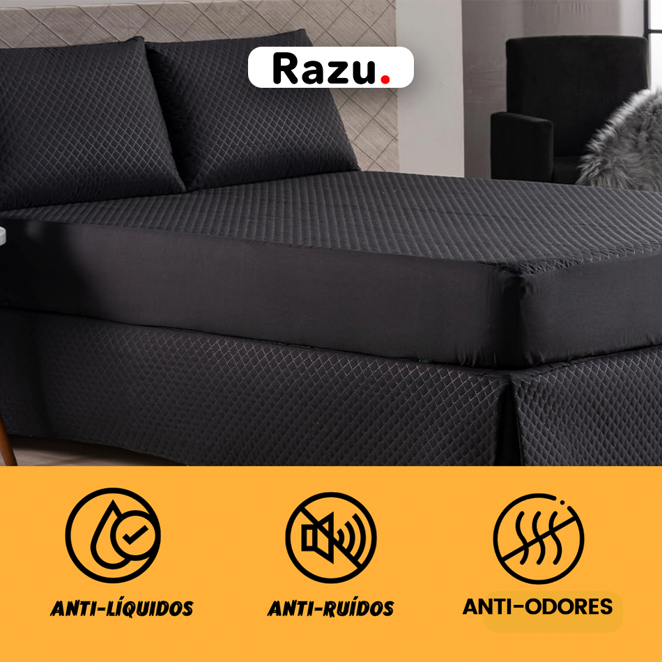 Conjunto de Lençóis Impermeável Premium (Capa + 2 Fronhas)