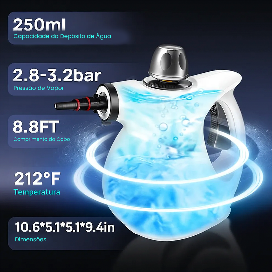 Limpador a Vapor Portátil 10 Em 1 Multifunções