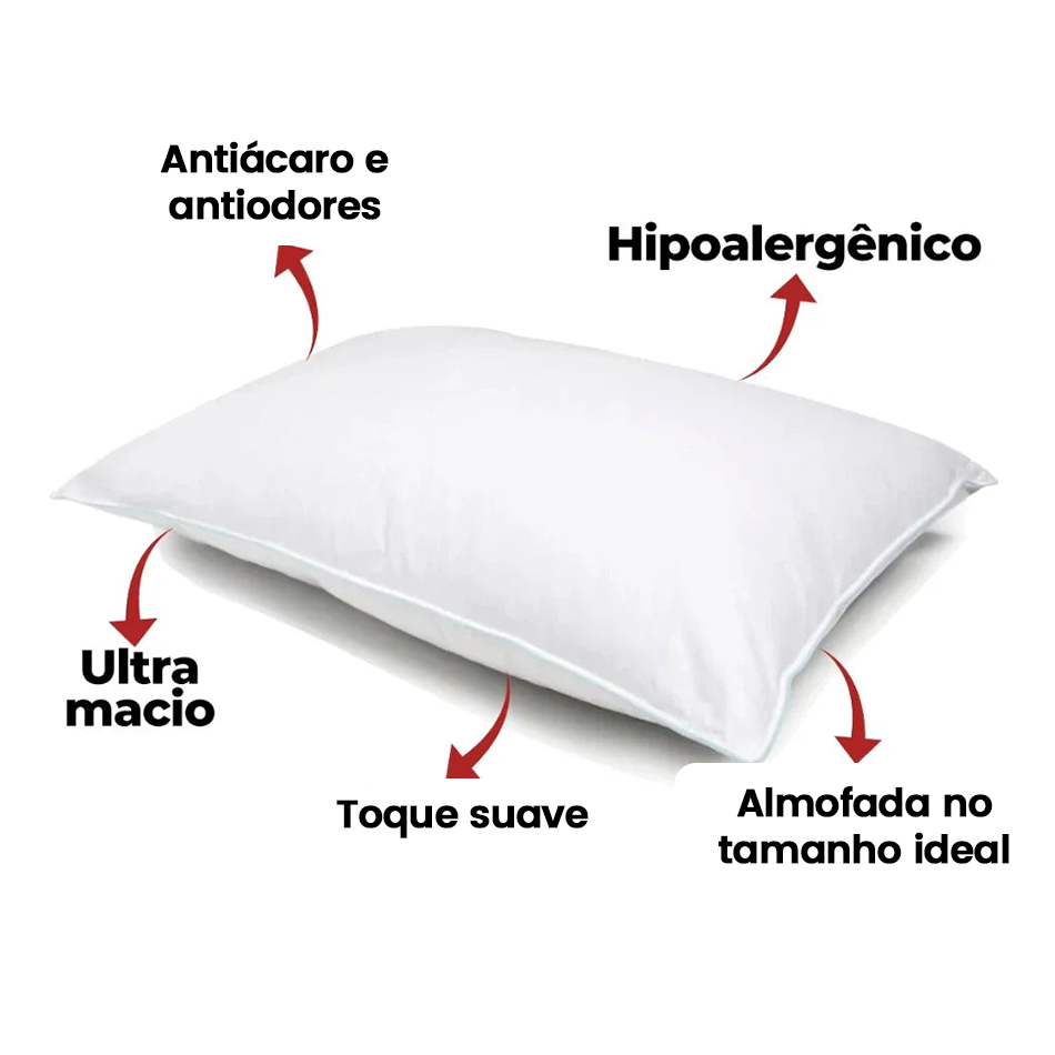 Kit de Almofadas Pluma de Ganso - Antialérgicas