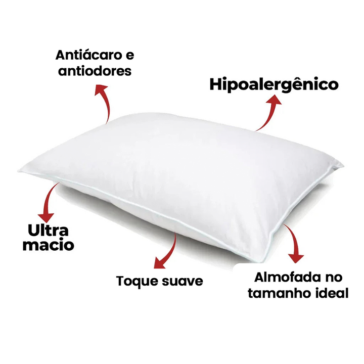 Kit de Almofadas Pluma de Ganso - Antialérgicas