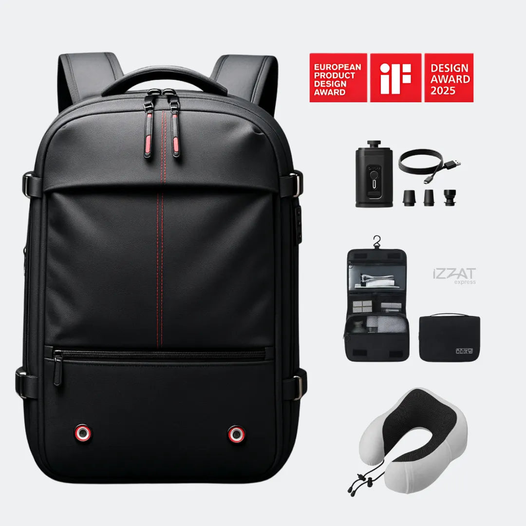 Vacuum Compression Backpack Tazzi® Original + Gifts Travel Essentials
