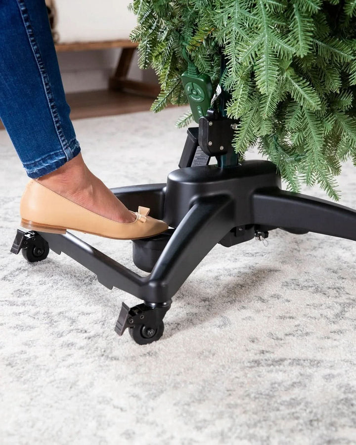 Árvore de Natal Verde Premium com Ramos Articulados, Suporte Metálico com Rodas e Micro LEDs Integrados
