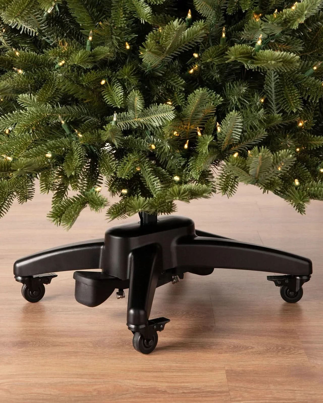 Árvore de Natal Verde Premium com Ramos Articulados, Suporte Metálico com Rodas e Micro LEDs Integrados