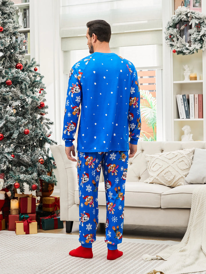 Conjunto de Pijamas de Natal em Família com Chase e Marshall da PAW Patrol, incluindo Meias de Natal.