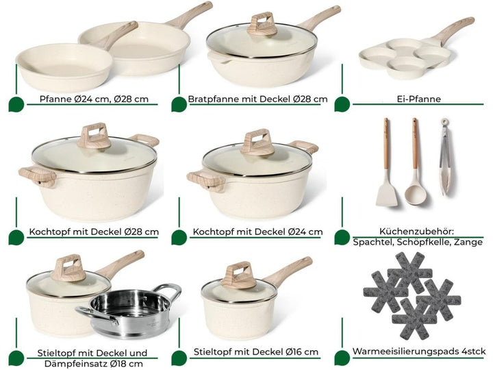 Trem de Cozinha em Granite Completo com 21 Peças