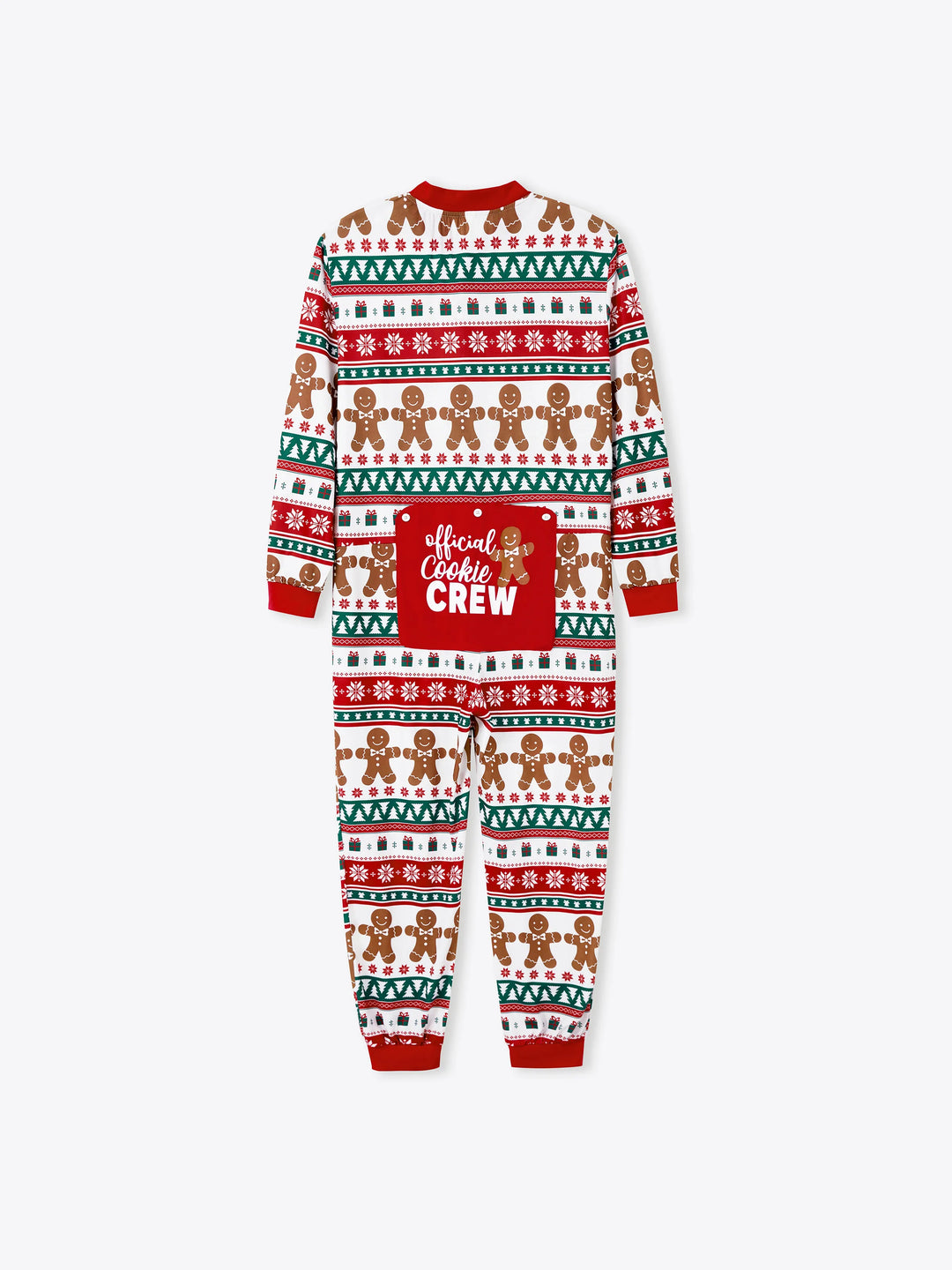 Conjunto de Pijamas Igualitários para a Família no Natal - Pijamas com Estampa de Gengibre e Plaid Temática de Natal, Inclui Meias de Natal - Vermelho