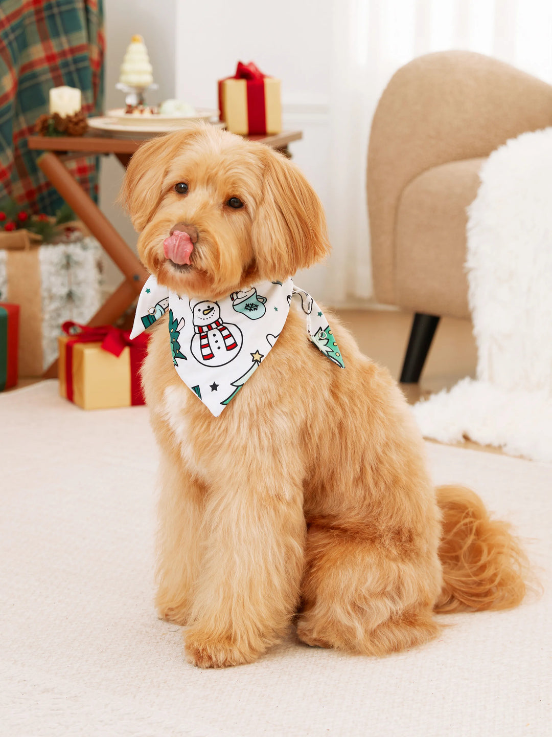 Conjunto de Pijamas de Natal em Família com Mangas Longas – T-Shirts Verdes Muito Felizes e Calças com Padrão, Inclui Meias de Natal – Verde Primavera Médio