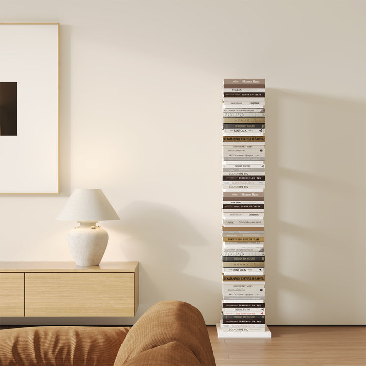 RAZU Série Chiaroscuro Mirage Estante Vertical Invisível Compensado Branco 9 Níveis