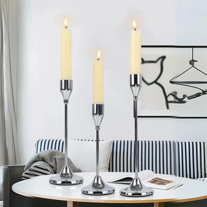 Castiçais de Vela Luxury Dourado 3 Peças - Razu