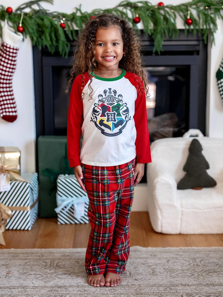 Conjunto de Pijamas em Fleeces para Famílias Harry Potter para o Natal com Meias de Natal Vermelhas