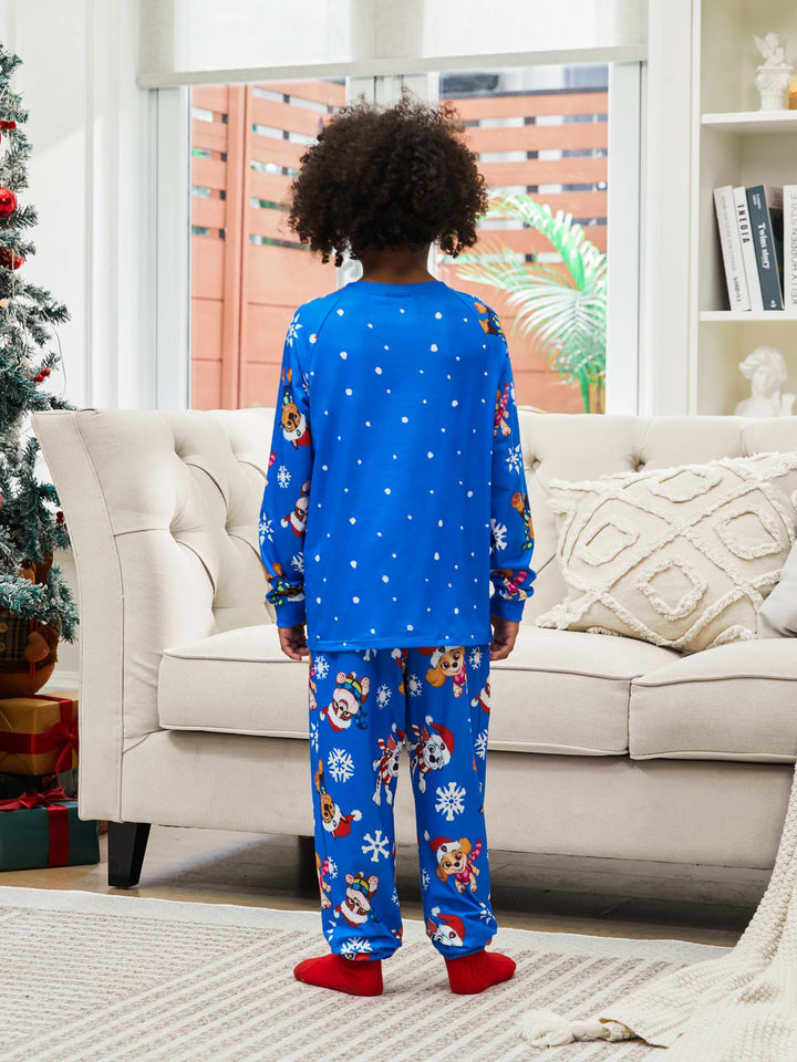 Conjunto de Pijamas de Natal em Família com Chase e Marshall da PAW Patrol, incluindo Meias de Natal.