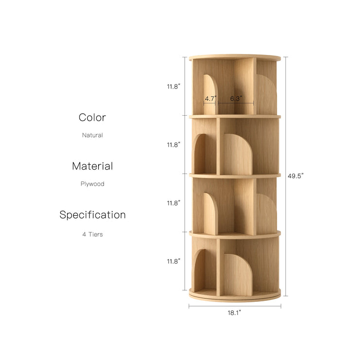 Estante Giratória Razu com Armazenamento Rotativo a 360 Graus