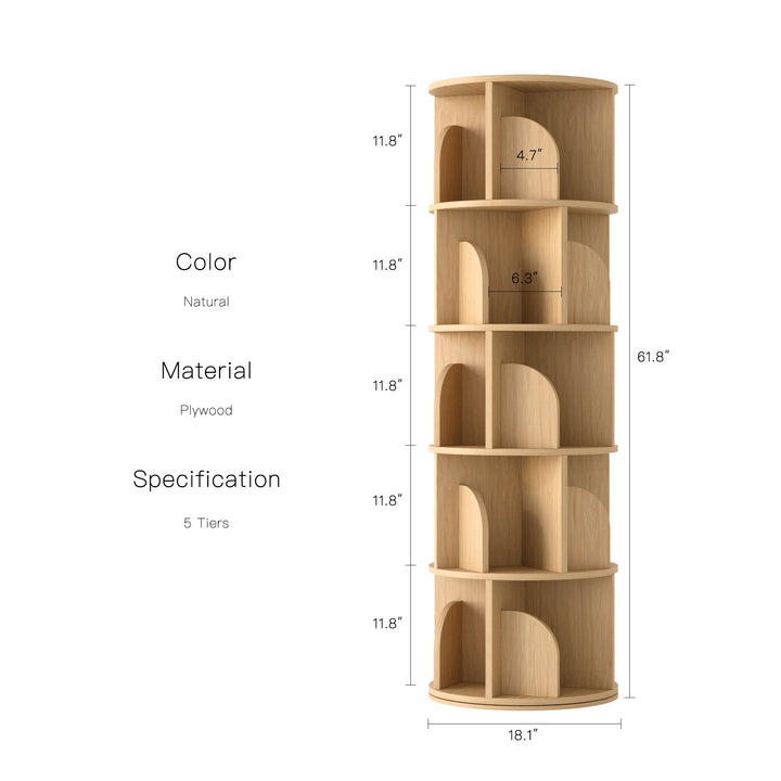 Estante Giratória Razu com Armazenamento Rotativo a 360 Graus