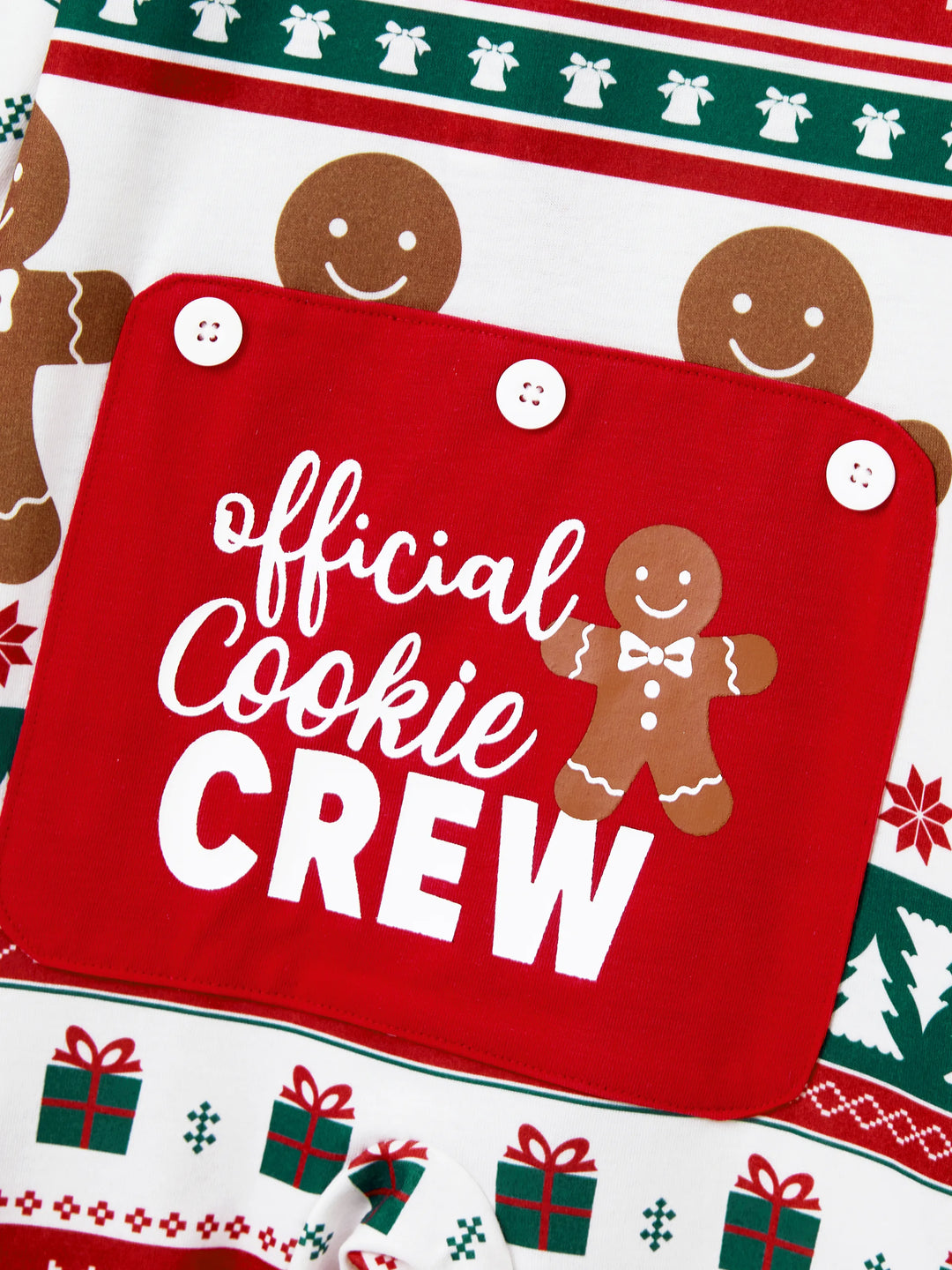 Conjunto de Pijamas Igualitários para a Família no Natal - Pijamas com Estampa de Gengibre e Plaid Temática de Natal, Inclui Meias de Natal - Vermelho