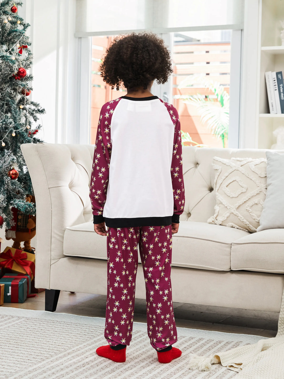 Conjuntos de Pijamas de Natal Matching da Família Harry Potter com Estampa da Hedwig e Meias de Natal