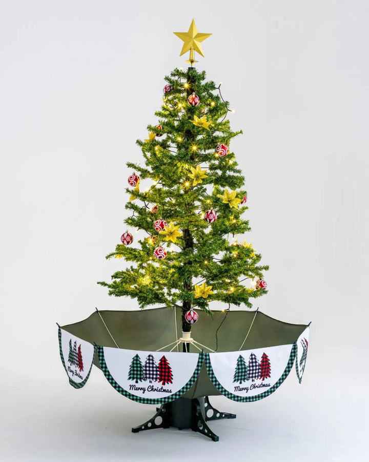 Árvore de Natal Grande com Neve Artificial Giratória - Iluminação, Música e Efeito de Neve (190 x 115 cm)