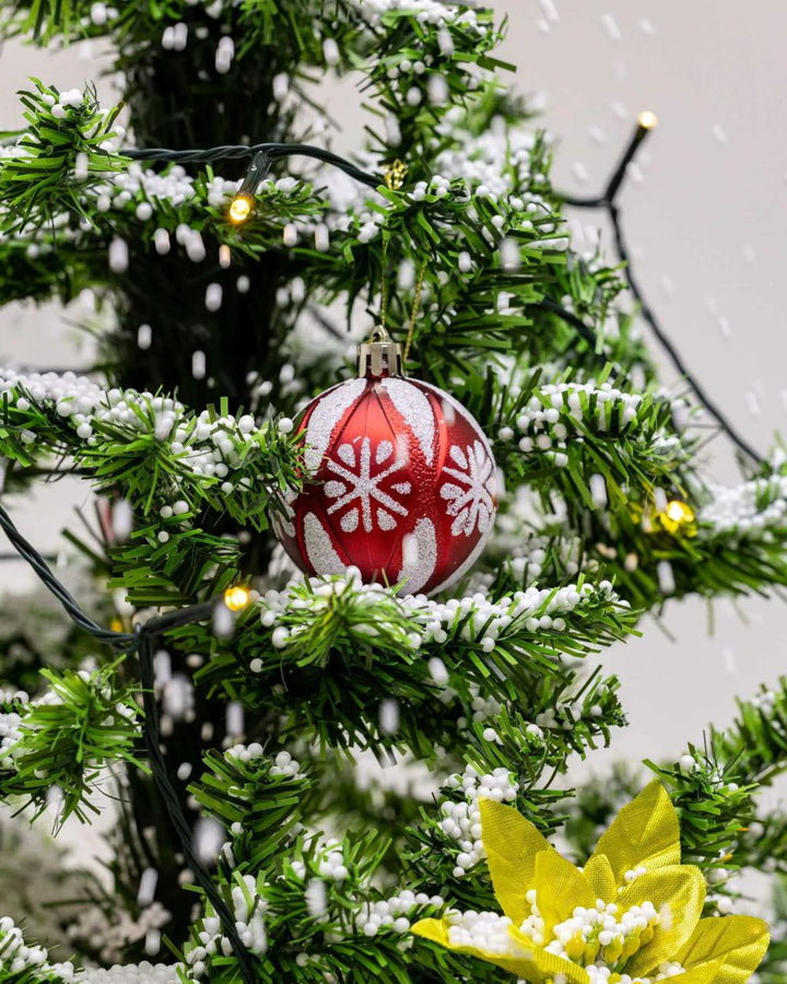 Árvore de Natal Grande com Neve Artificial Giratória - Iluminação, Música e Efeito de Neve (190 x 115 cm)