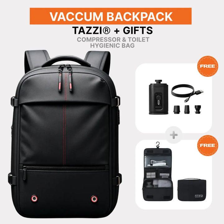 Vacuum Compression Backpack Tazzi® Original + Gifts Travel Essentials